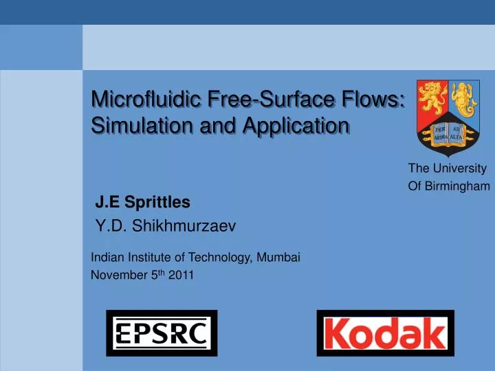 microfluidic free surface flows simulation and application