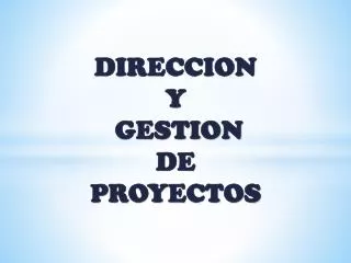 direccion y gestion de proyectos