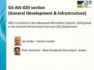 GS-AIS-GDI section ( General Development &amp; Infrastructure)