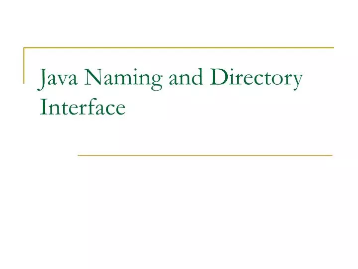java naming and directory interface
