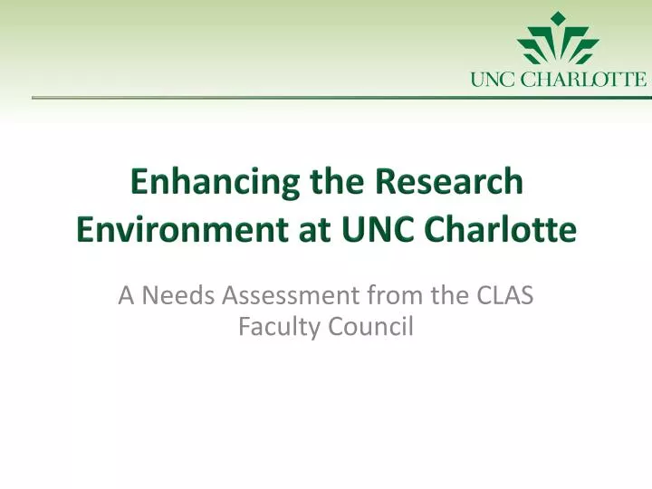 enhancing the research environment at unc charlotte