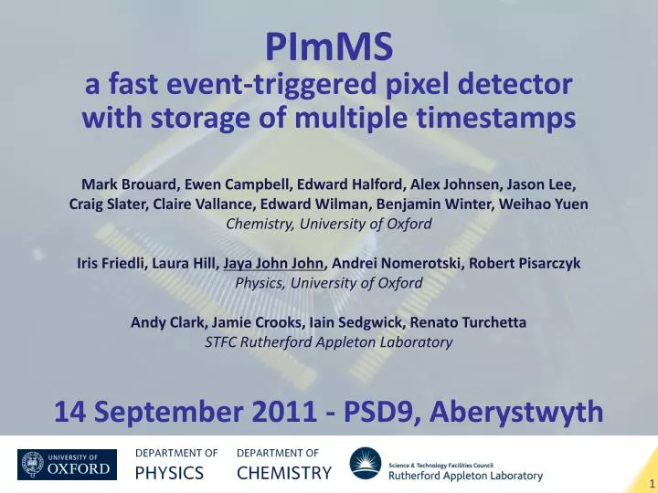 pimms a fast event triggered pixel detector with storage of multiple timestamps