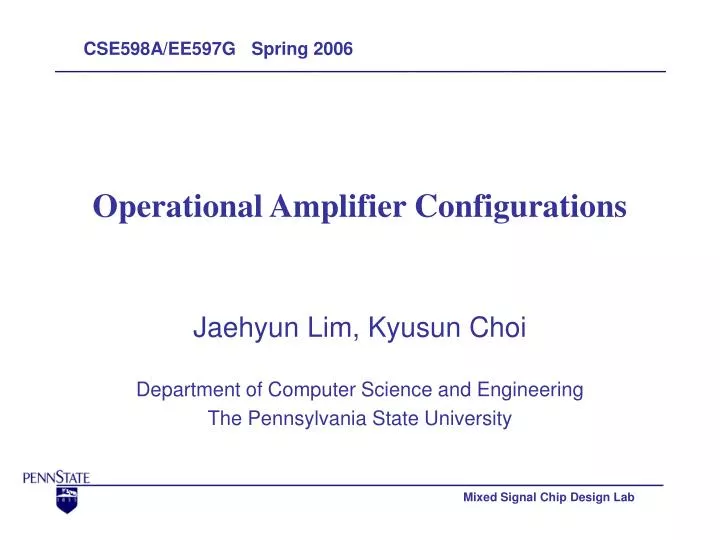 operational amplifier configurations
