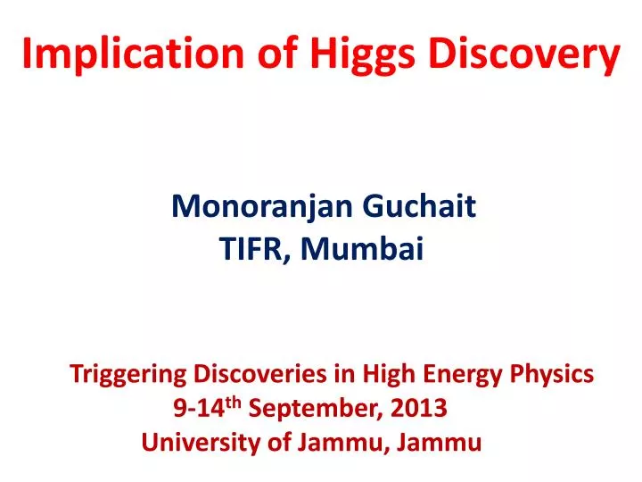 implication of higgs discovery