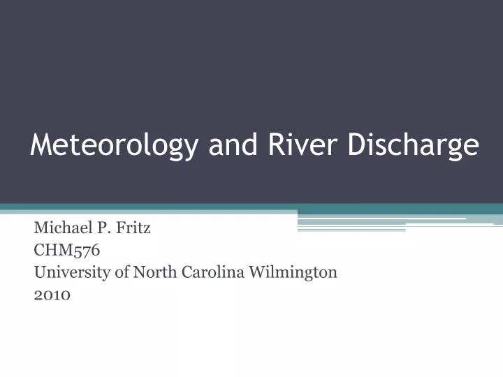 meteorology and river d ischarge