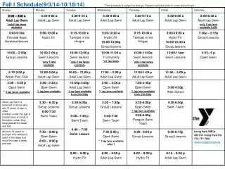 Fall_Pool Schedule 2014 (1)