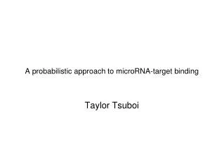 A probabilistic approach to microRNA-target binding
