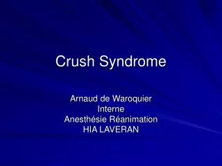 crush syndrome
