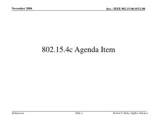 802.15.4c Agenda Item
