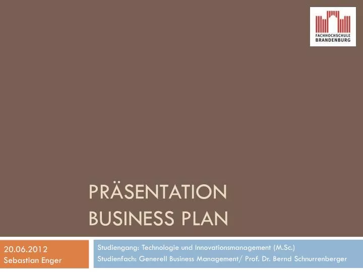 pr sentation business plan
