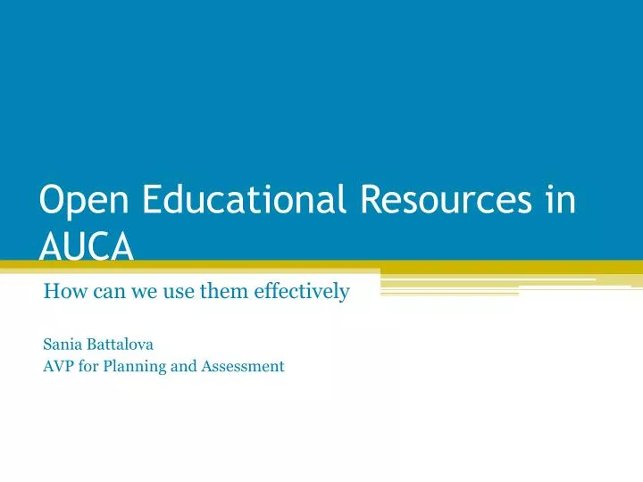 open educational resources in auca
