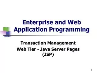 Enterprise and Web Application Programming