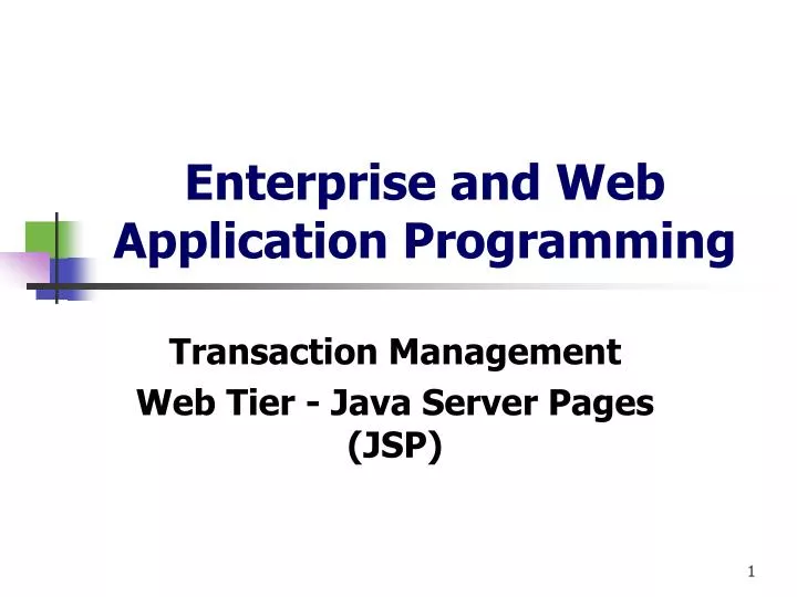 enterprise and web application programming
