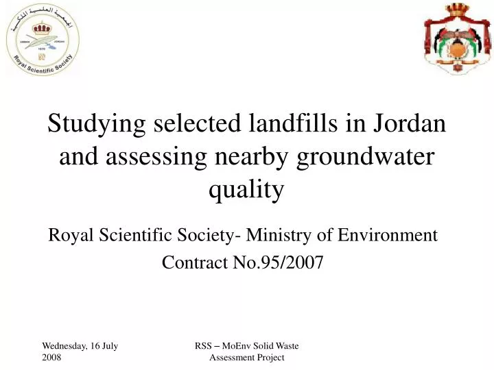 studying selected landfills in jordan and assessing nearby groundwater quality