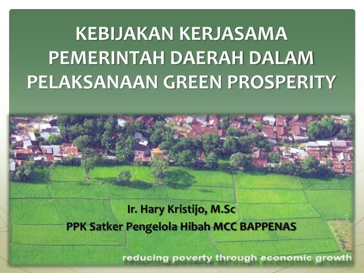 kebijakan kerjasama pemerintah daerah dalam pelaksanaan green prosperity