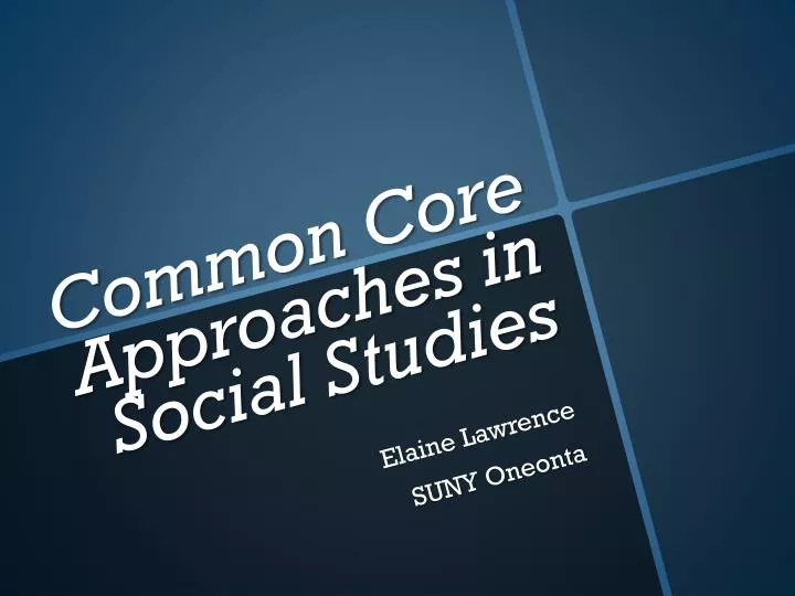 common core approaches in social studies