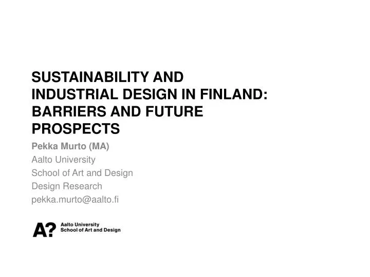 sustainability and industrial design in finland barriers and future prospects