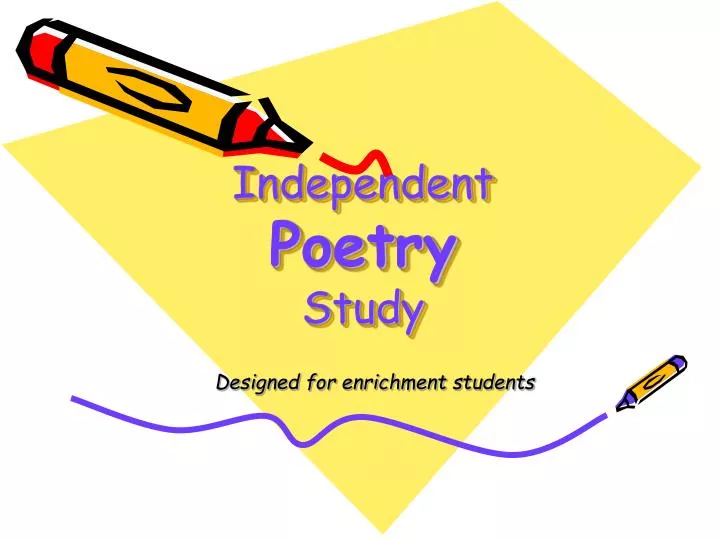 independent poetry study