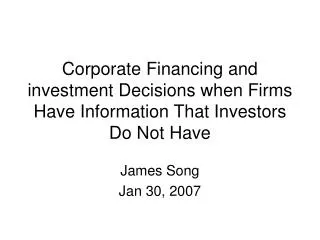 James Song Jan 30, 2007