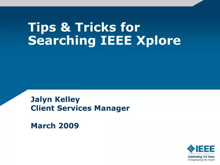 tips tricks for searching ieee xplore