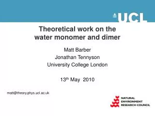 Theoretical work on the water monomer and dimer