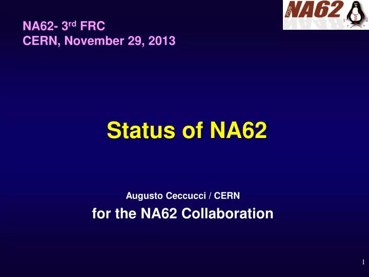 status of na62