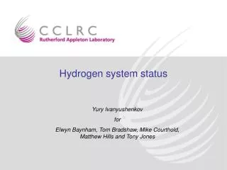 Hydrogen system status