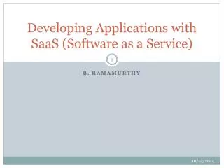 Developing Applications with SaaS (Software as a Service)