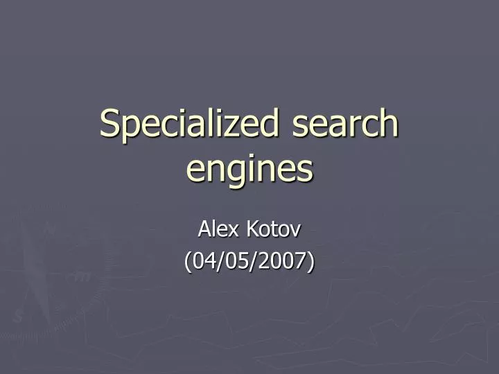 specialized search engines
