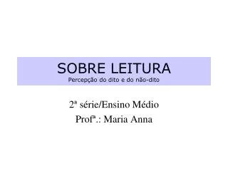 sobre leitura percep o do dito e do n o dito
