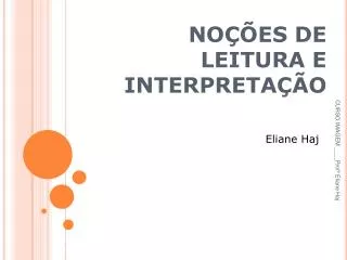 no es de leitura e interpreta o