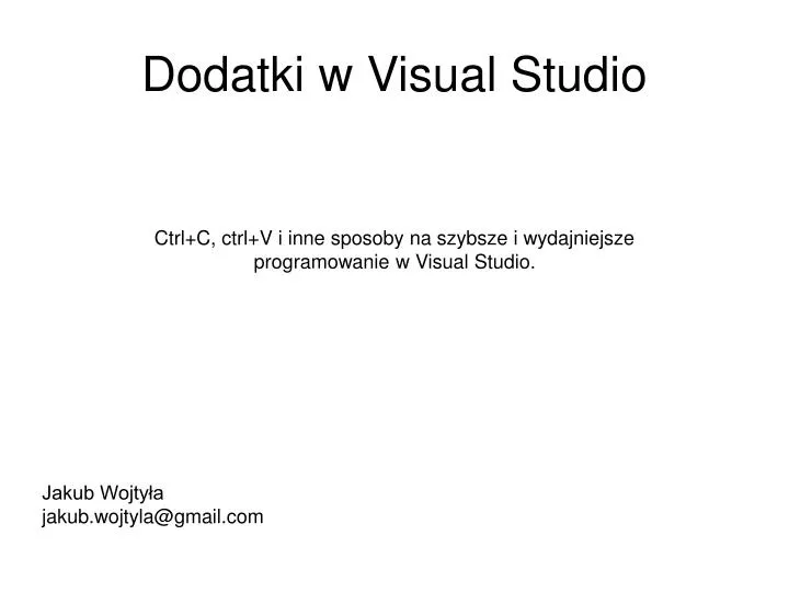 dodatki w visual studio