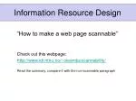 Information Resource Design