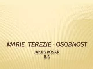 marie terezie osobnost