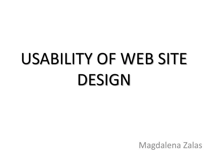 usability of web site design