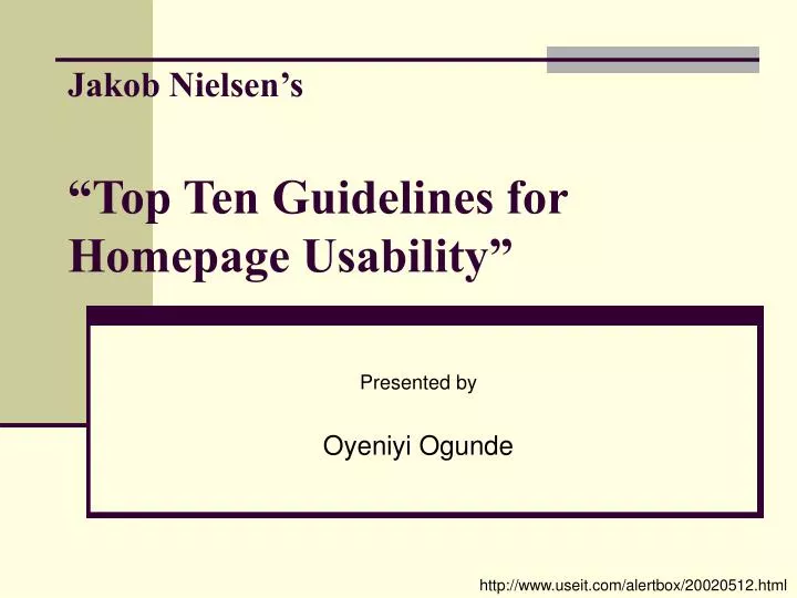 jakob nielsen s top ten guidelines for homepage usability
