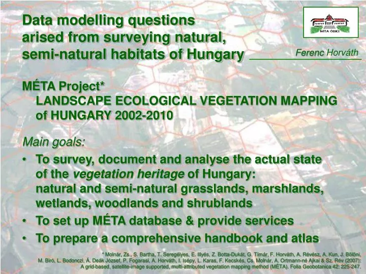 data modelling questions arised from surveying natural semi natural habitats of hungary