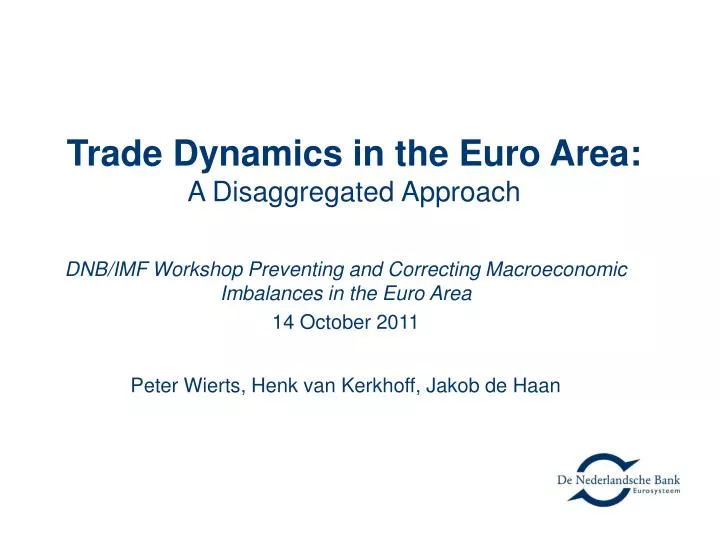 trade dynamics in the euro area a disaggregated approach