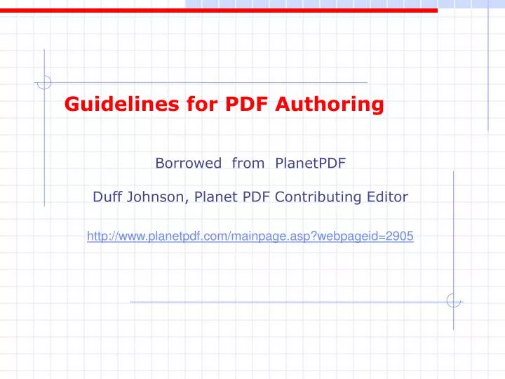 guidelines for pdf authoring