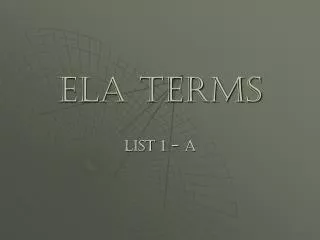 ELA terms