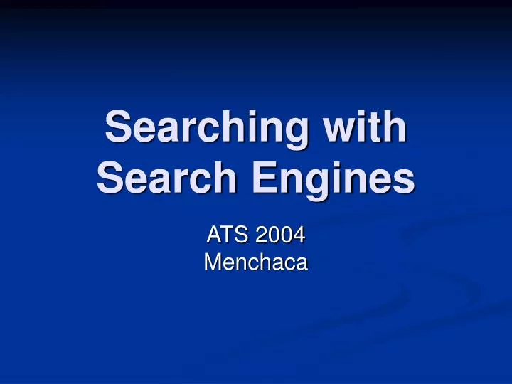 searching with search engines