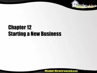 chapter 12 starting a new business
