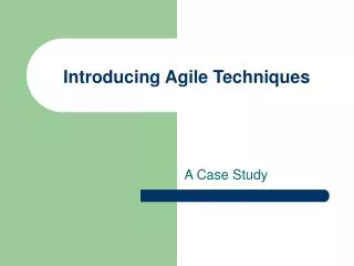 Introducing Agile Techniques