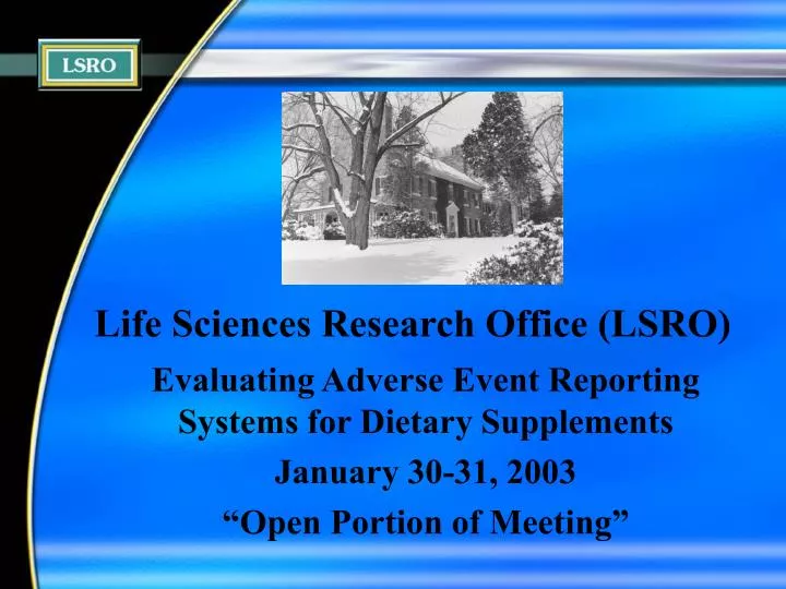 life sciences research office lsro
