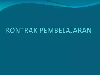 kontrak pembelajaran