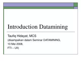introduction datamining