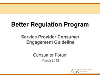 Better Regulation Program
