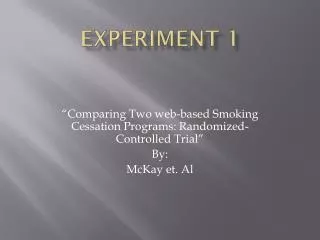 EXPERIMENT 1
