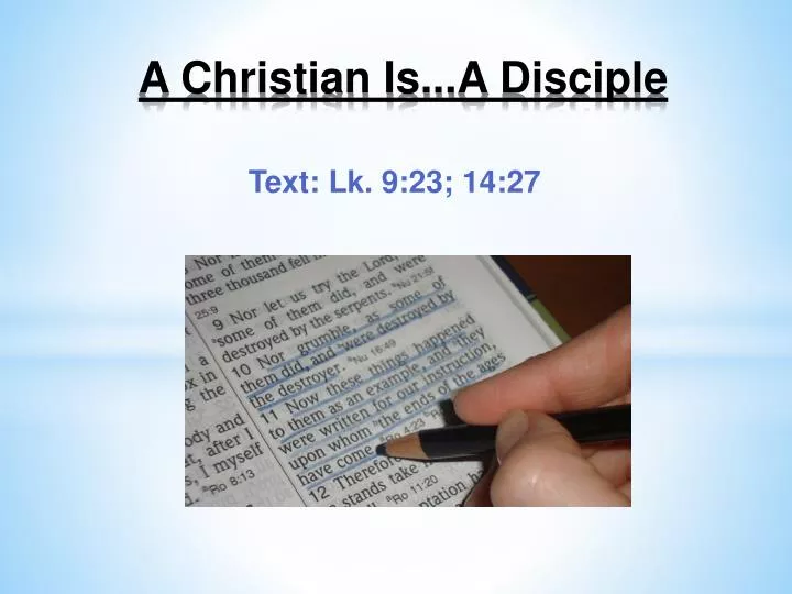 a christian is a disciple