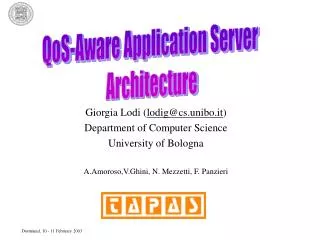 Giorgia Lodi ( lodig@cs.unibo.it ) Department of Computer Science University of Bologna
